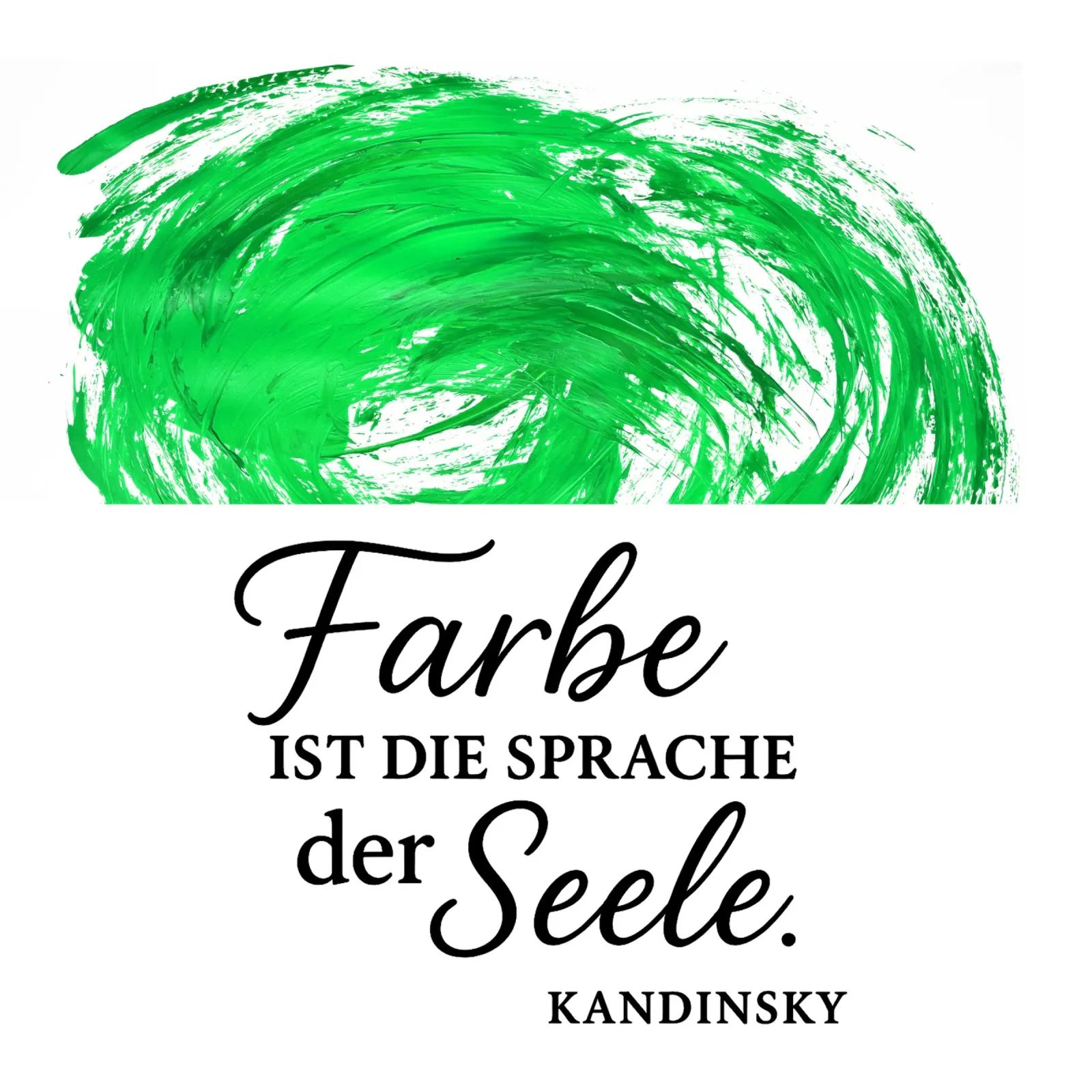 FARBE IST DIE SPRACHE DER SEELE  (grün) Poster mit Kunststoffrahmen von Vintage Van Gogh