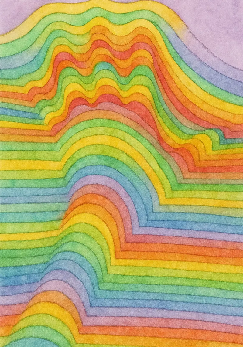 disegno a mano della linea dell'arcobaleno pellicola backlit da Botania