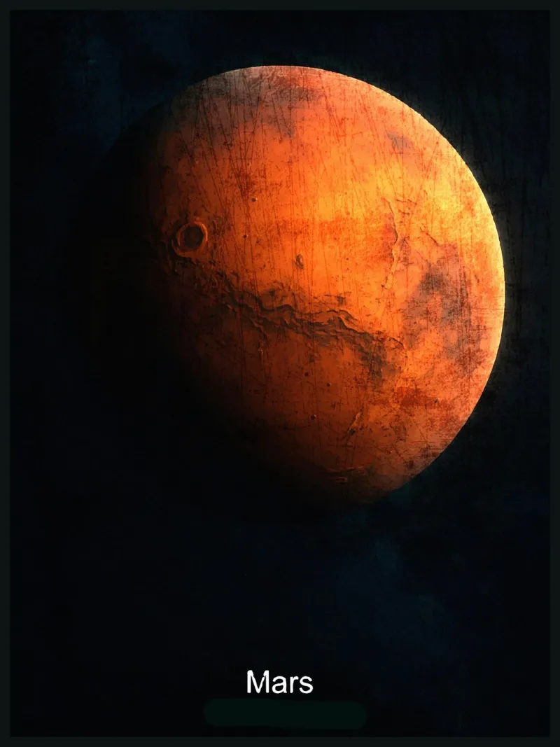 Mars Planeet In het zonnestelsel canvas van Ashley Studio