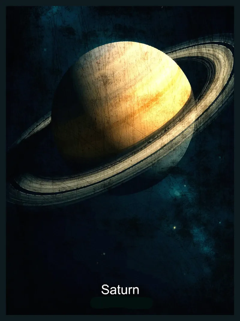 Saturno Pianeta Nel sistema solare pellicola backlit da Ashley Studio