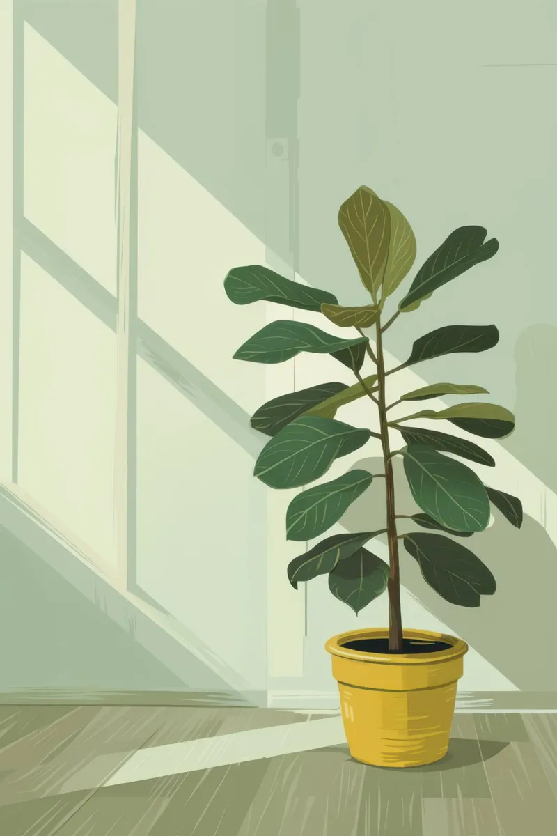 Sonnendurchflutetes Fiddle Leaf Hahnemühle von Line Fable