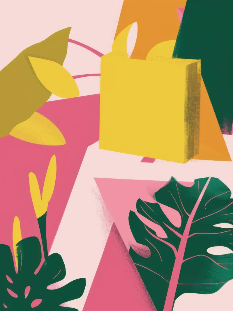Jungle Venster Abstract canvas met Baklijst van Lunar Valentina