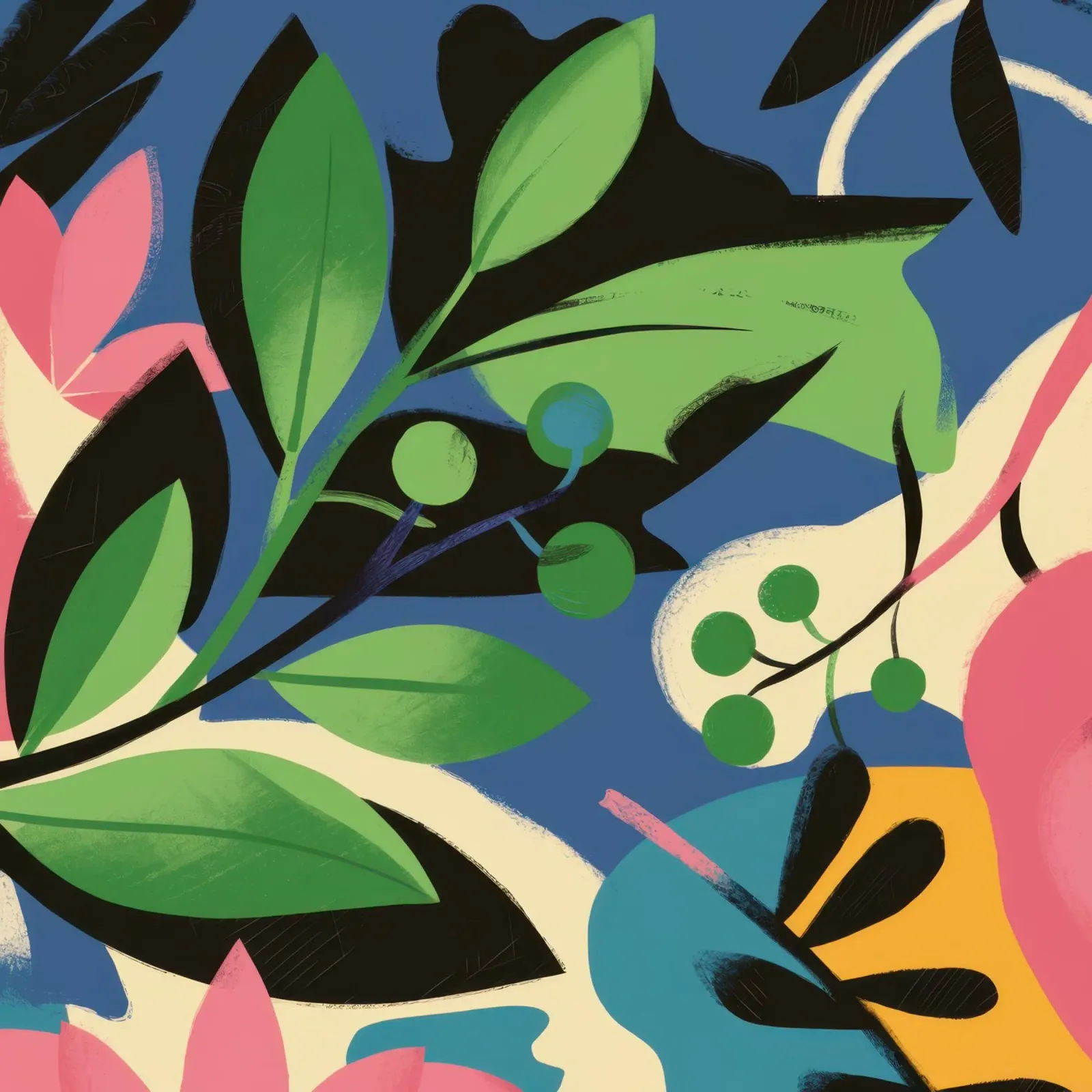 Levendige Middernacht Jungle canvas met Baklijst van Lunar Valentina