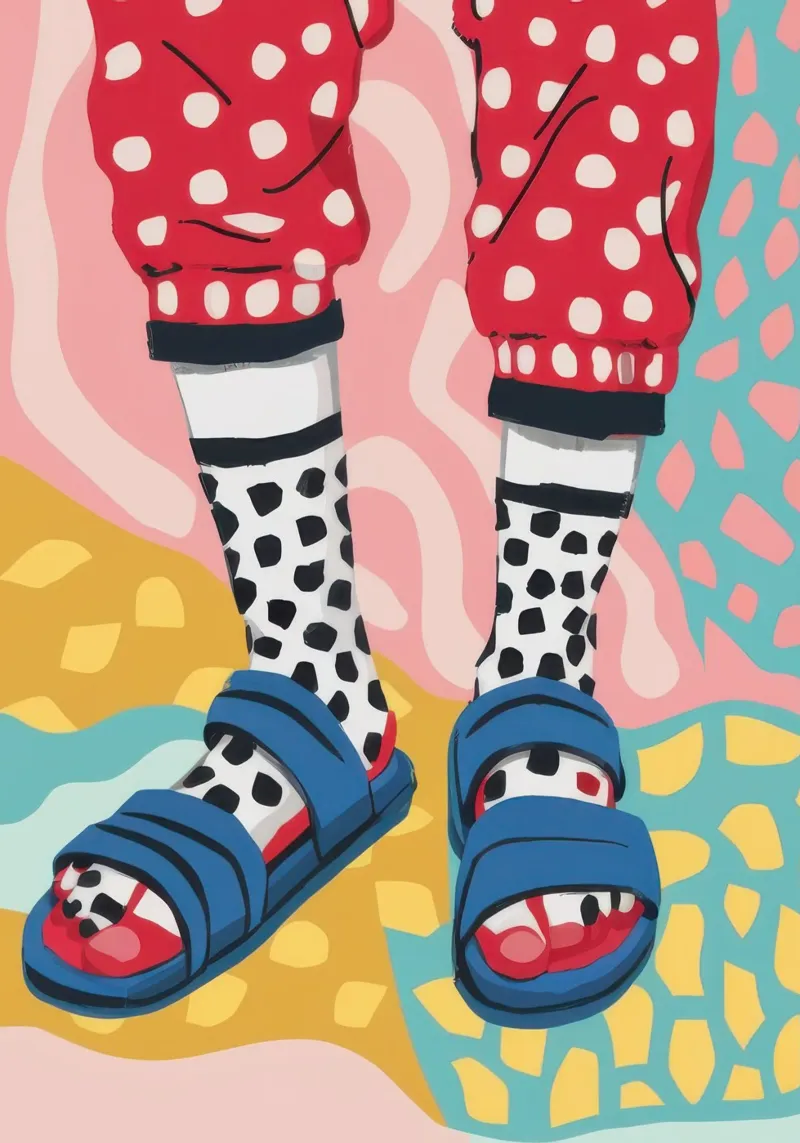 Calzini a pois funky poster con telaio in plastica da Thistle Bloom