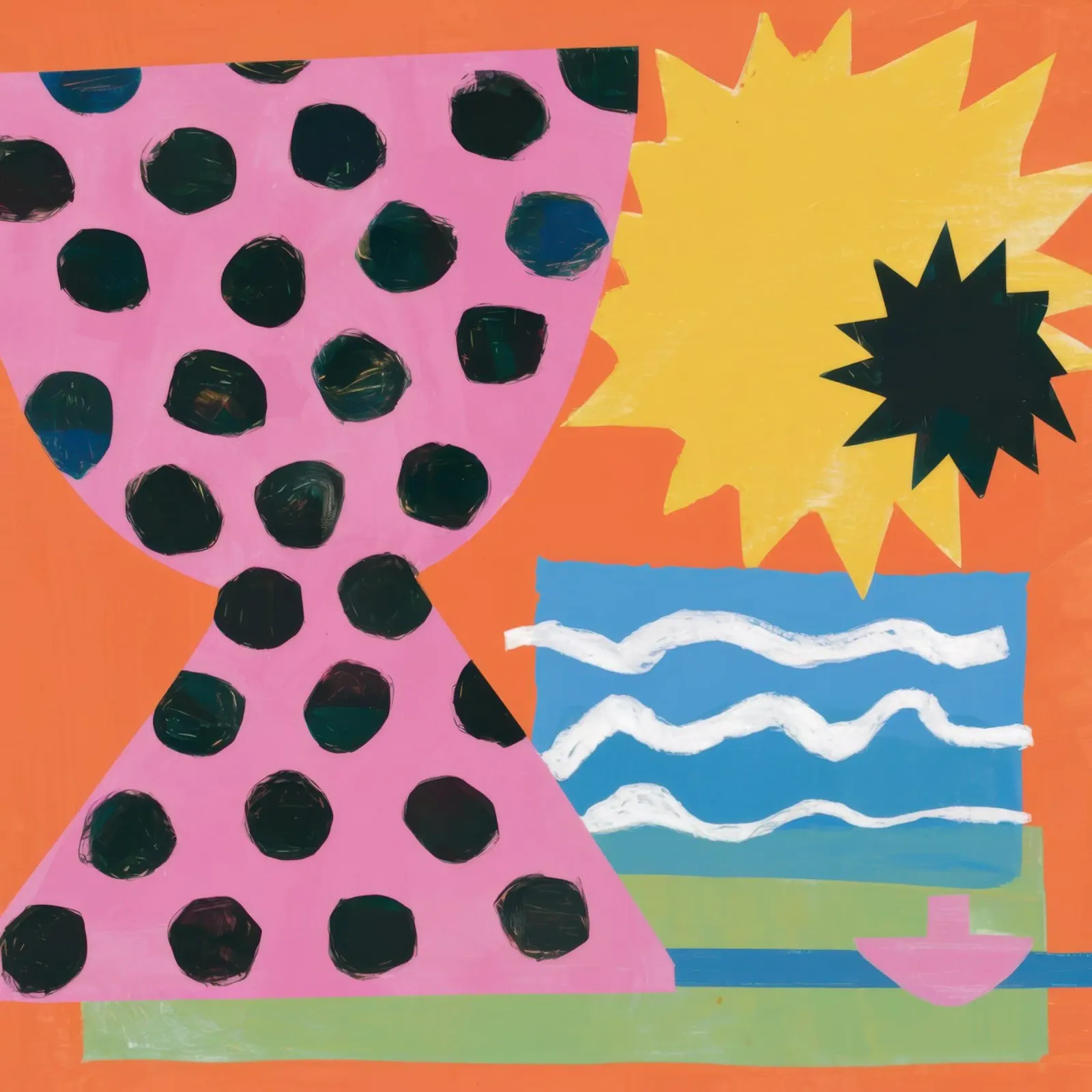 Forme astratte del sole poster con telaio in plastica da Thistle Bloom