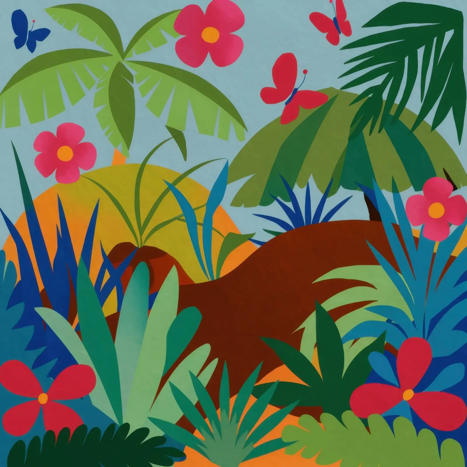 Il toro della giungla poster con telaio in legno da Thistle Bloom