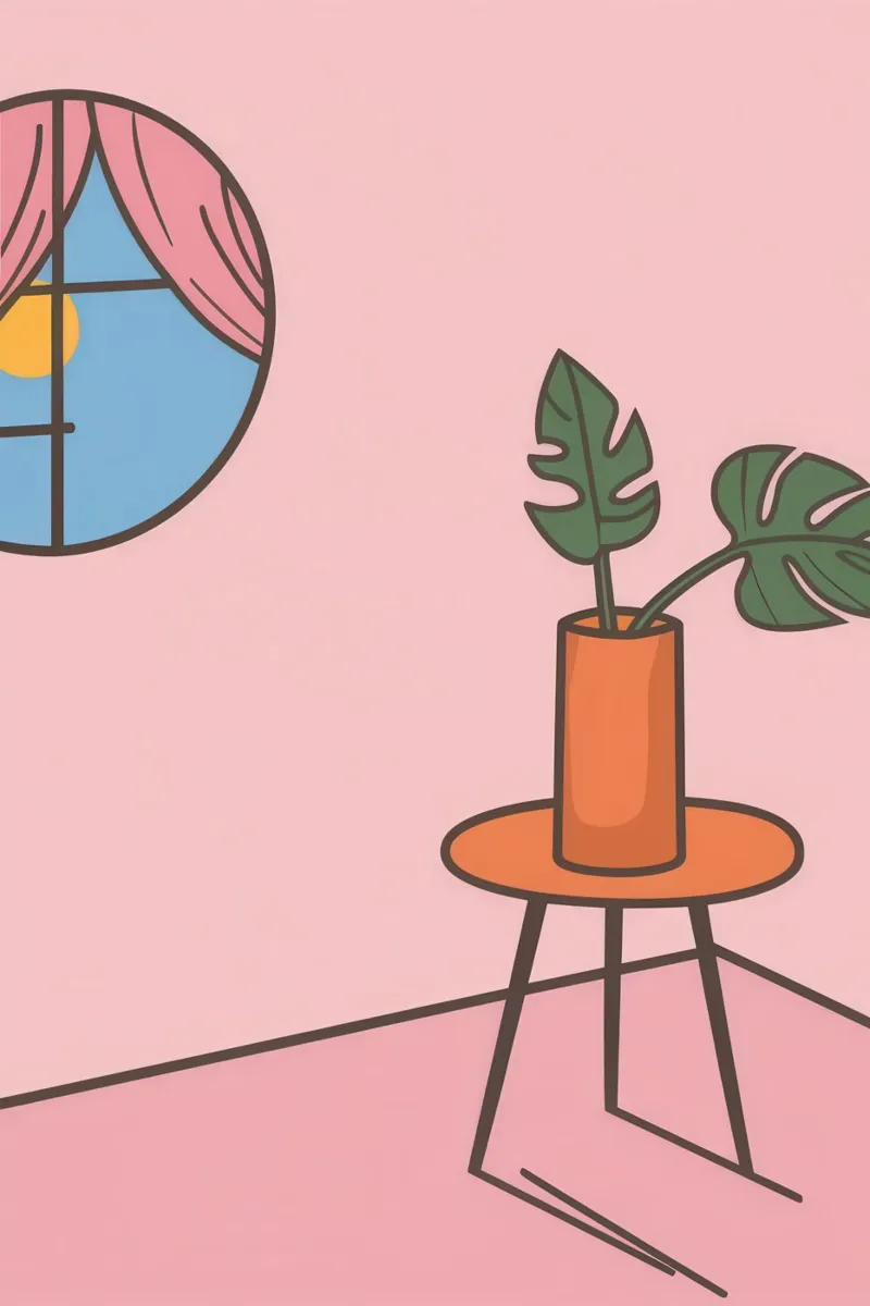 Angolo rosa minimalista poster con telaio in legno da Thistle Bloom