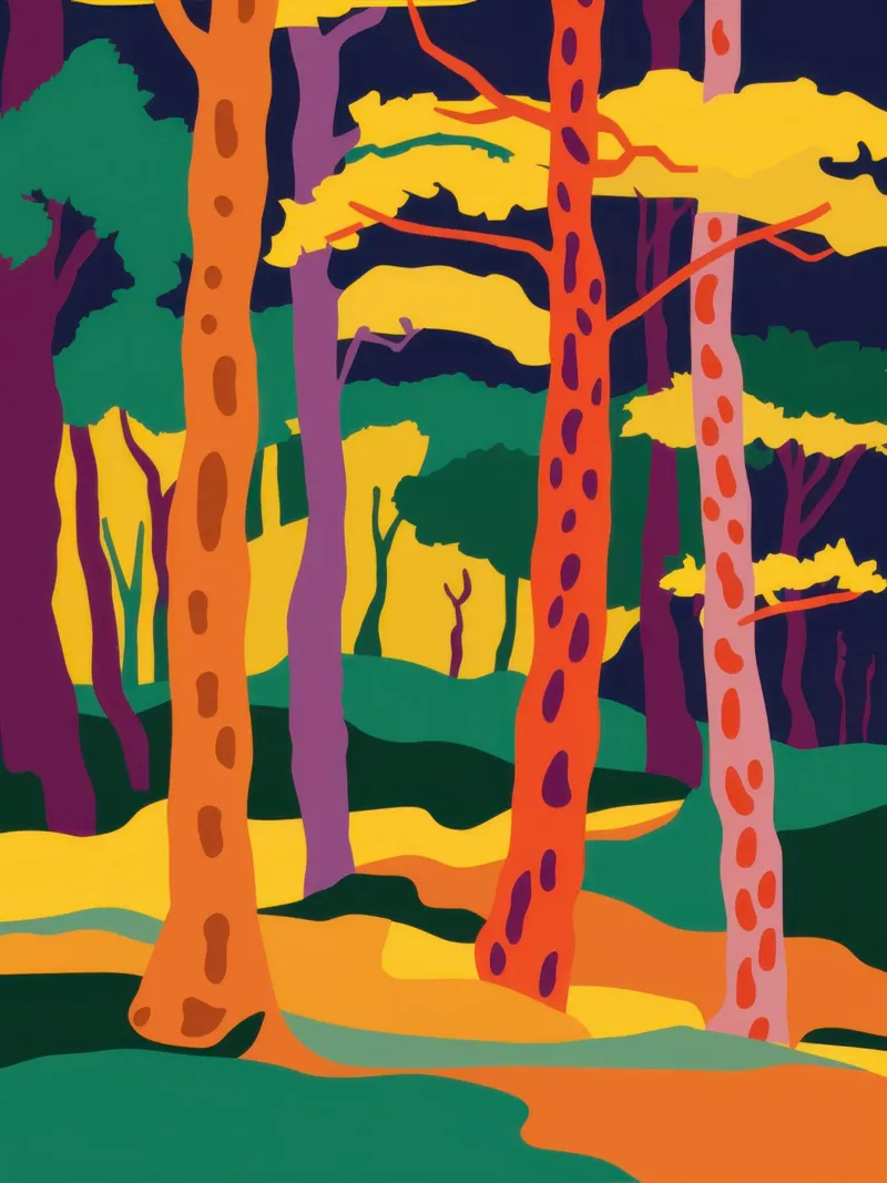 Foresta d'autunno dorata alluminio dibond da Frosh Pallete