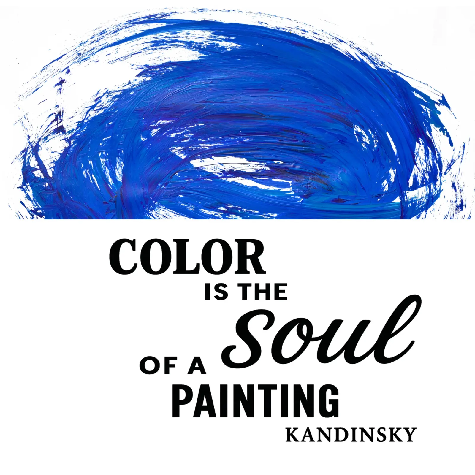 COLOR IS THE SOUL OF A PAINTING  (blau) poster con telaio in legno da Vintage Van Gogh
