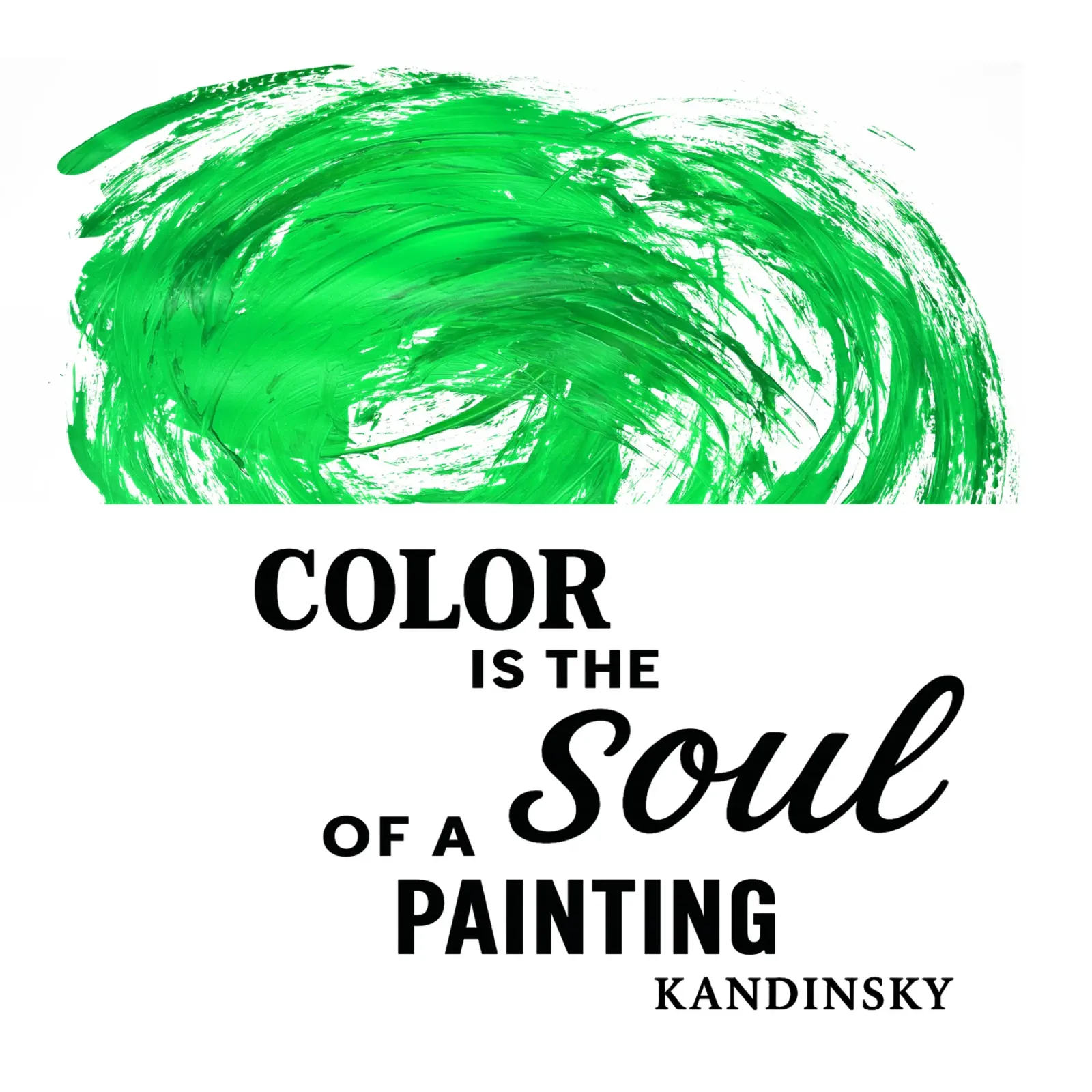COLOR IS THE SOUL OF A PAINTING (green) poster met houten frame van Vintage Van Gogh