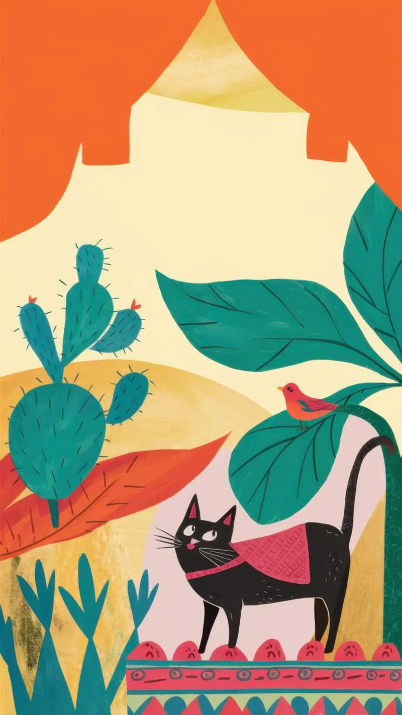 Mystical Cat Archway canvas with Floater frame by Frosh Pallete