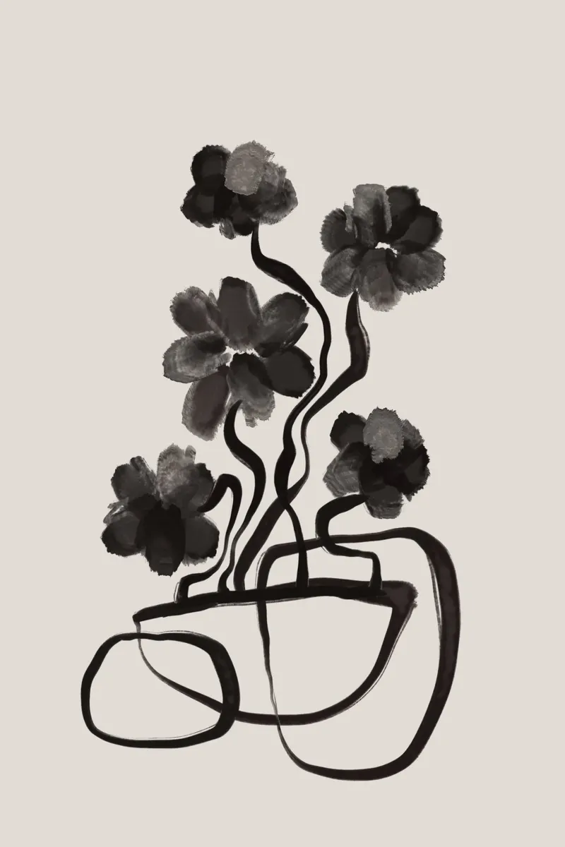 Gray Flowers poster by treechild