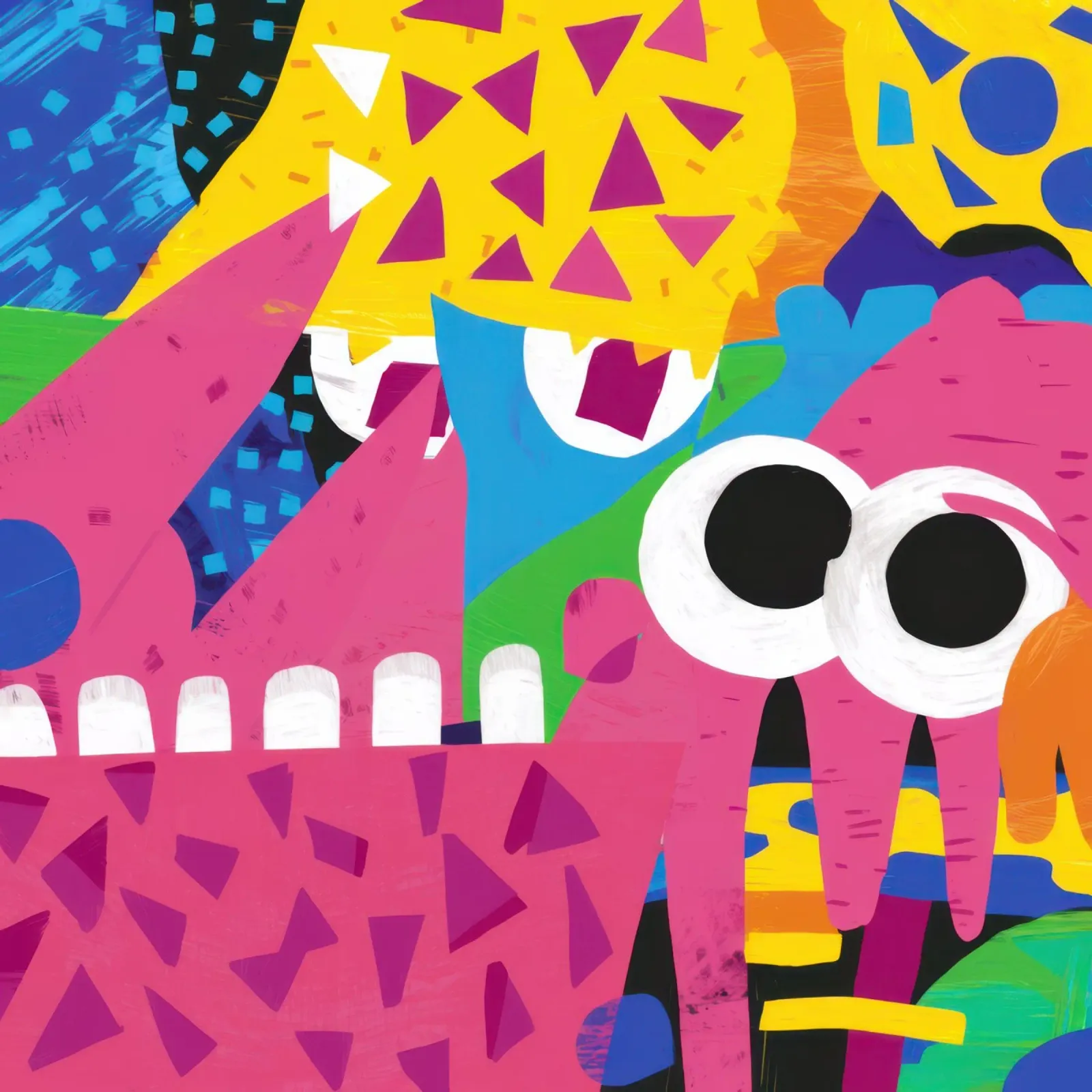 Chaotisch Vreugdevol Abstract canvas met Baklijst van Frosh Pallete