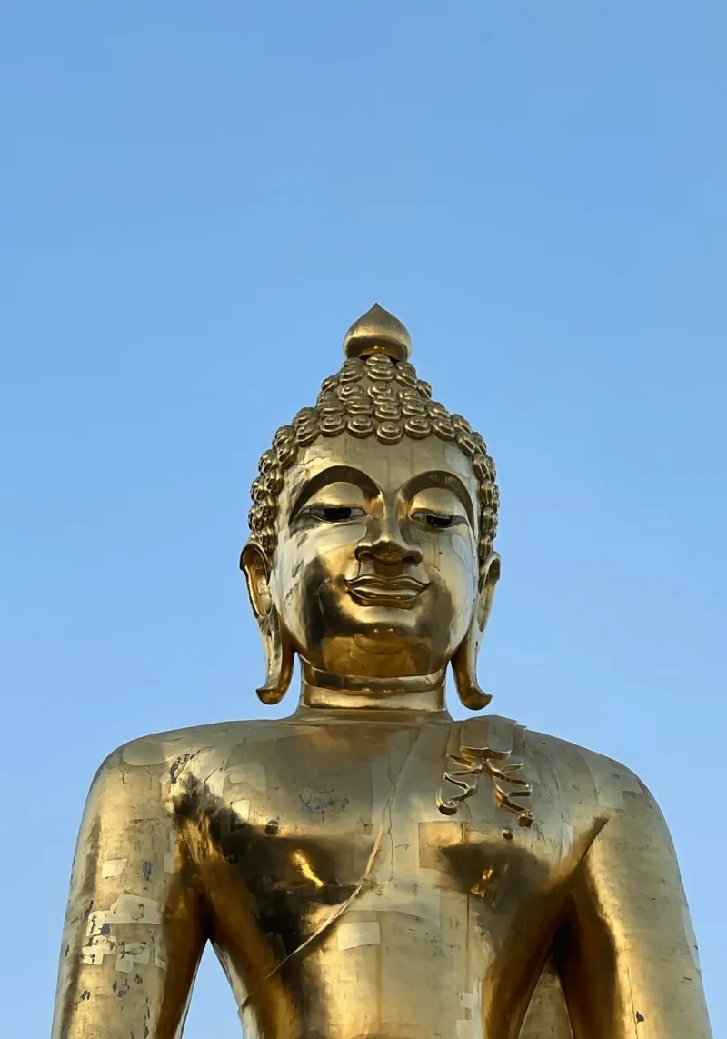 Gouden Boeddha, Thailand canvas met Baklijst van Roamance Studio