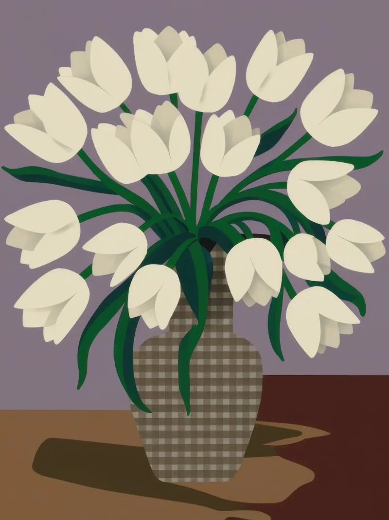 Tulipani bianchi classici plexiglass da Lunar Valentina