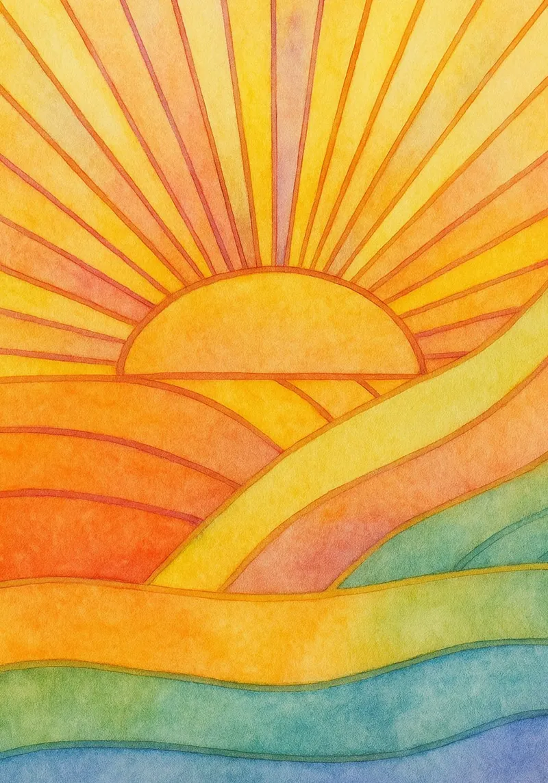 Sonne-Licht-Zeichnung Poster von Botania