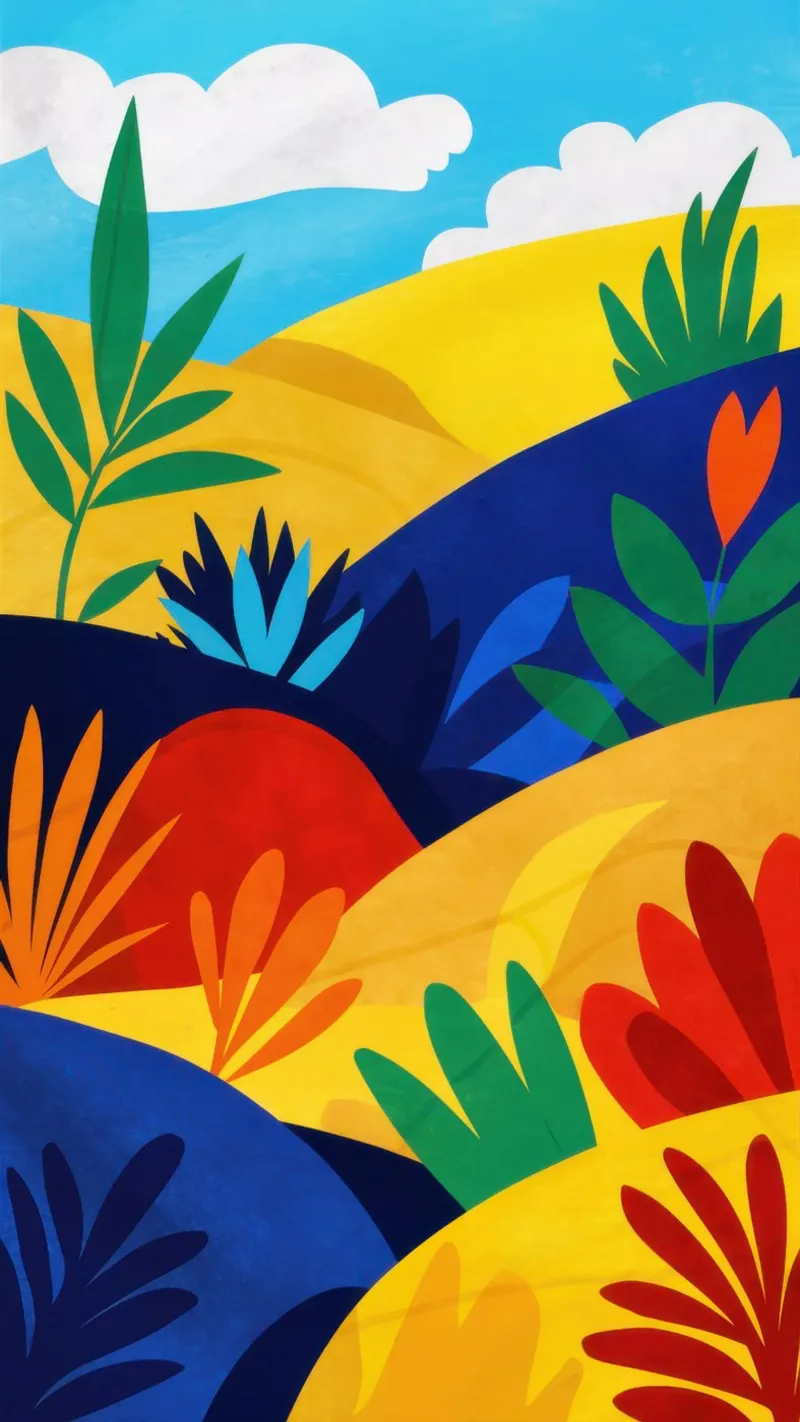 Colline ondulate e vibranti poster con telaio in plastica da Line Fable