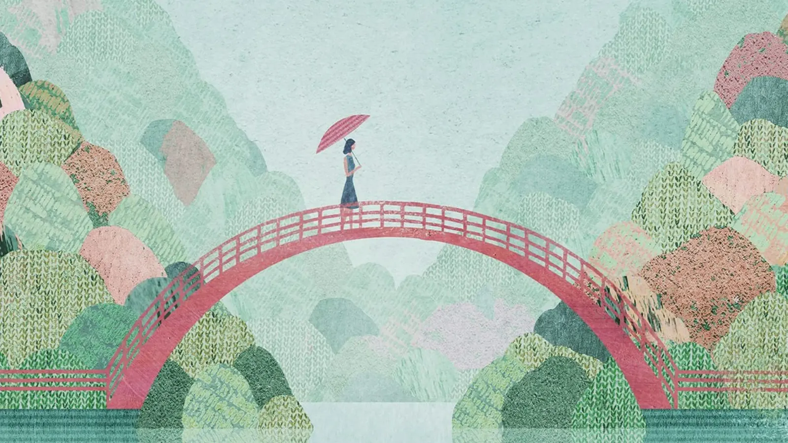 the red bridge is full of stories canvas by damon store