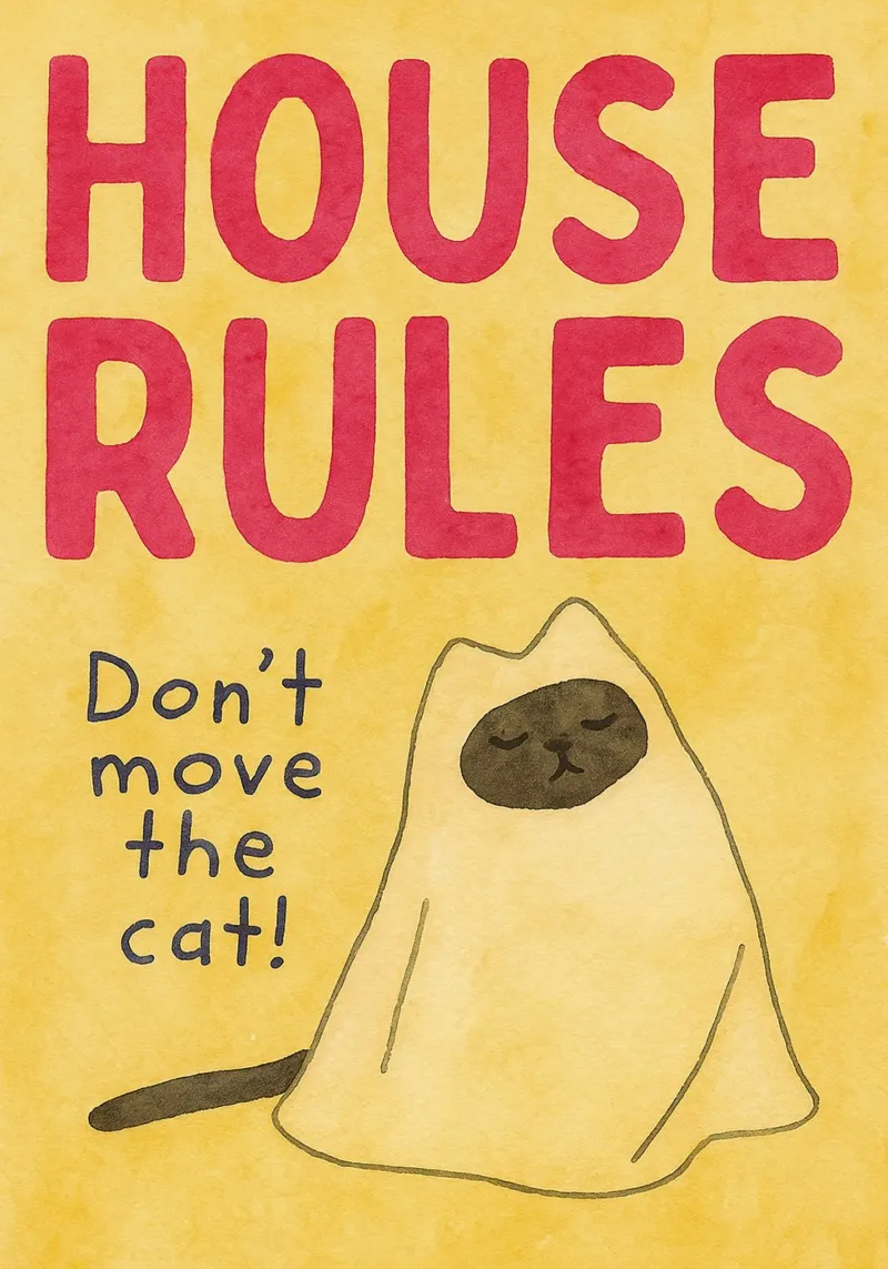 regole della casa del gatto pittura poster da Goldend