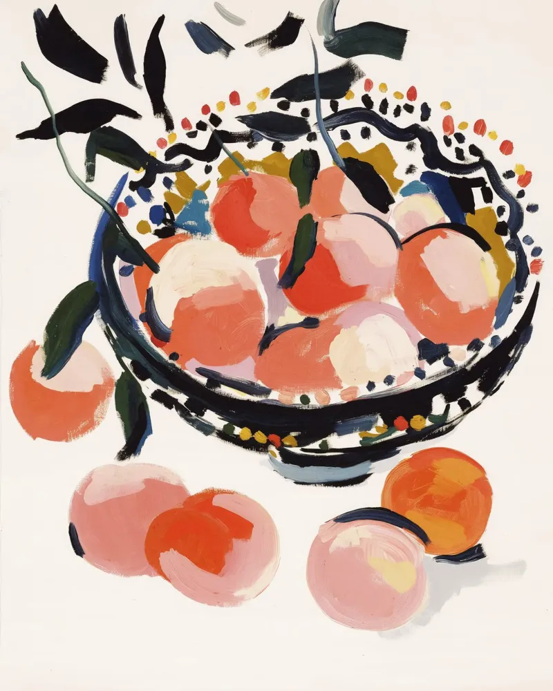 Fresh Peaches No 2 carta hahnemühle da treechild