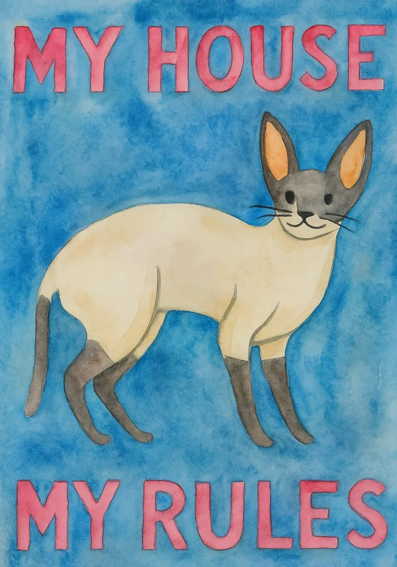 gatto la mia casa le mie regole pittura poster da Goldend