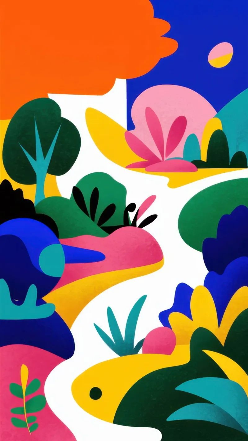 Abstracte vogelsymfonie canvas met Baklijst van Line Fable