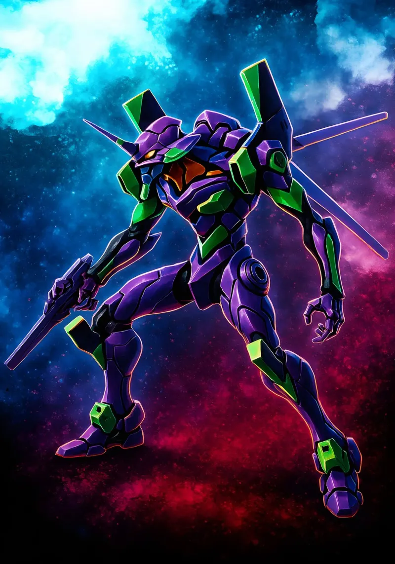 Soul Of Neon Genesis Evangelion Evangelion Unit-01 poster con telaio in plastica da DGSoulheroes