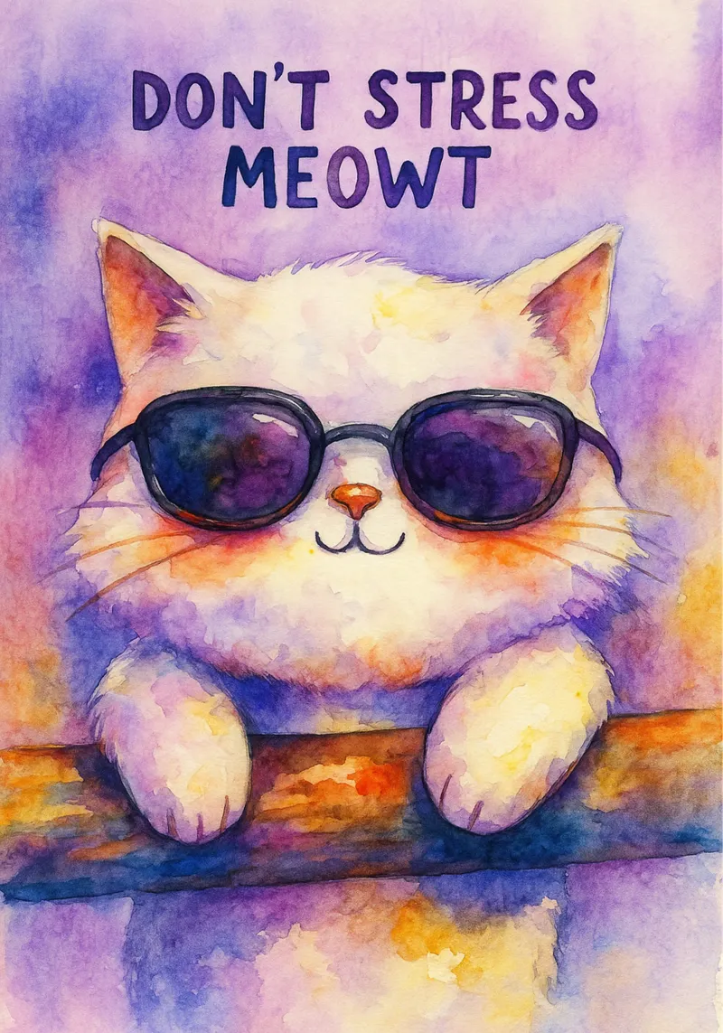 dont strees meowt cat painting hahnemühle de Goldend