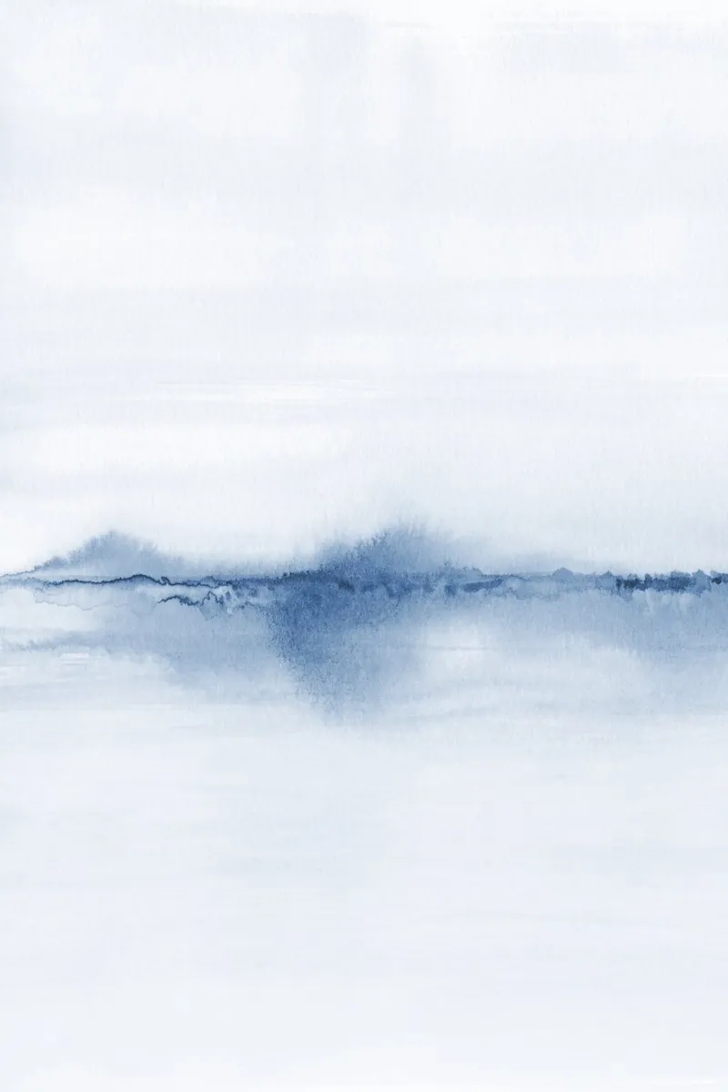 Paesaggio blu minimalista 1/2 carta hahnemühle da NouveauPrints