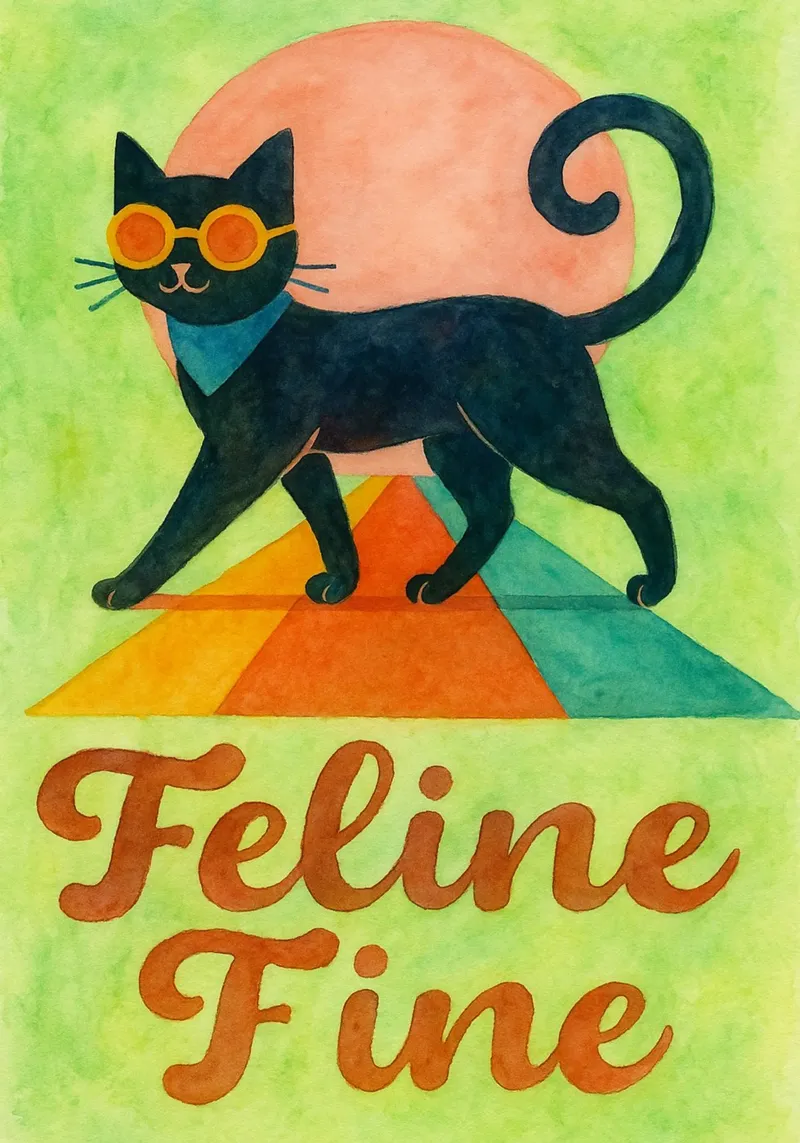 pittura felina di gatto fine carta hahnemühle da Goldend