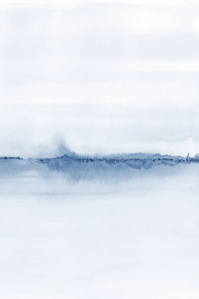 Paesaggio blu minimalista ditpych 2/2 carta hahnemühle da NouveauPrints