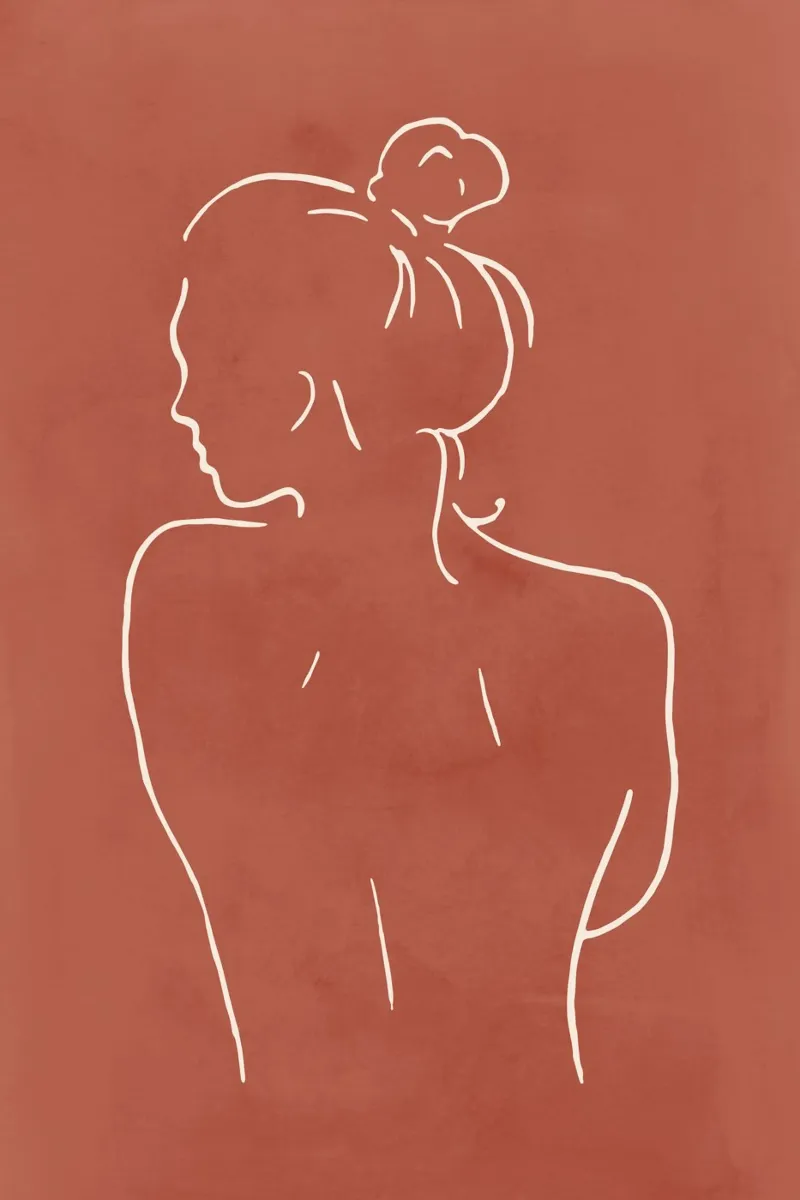 Body Sketch Nº 6 Terracotta alu-dibond by NouveauPrints