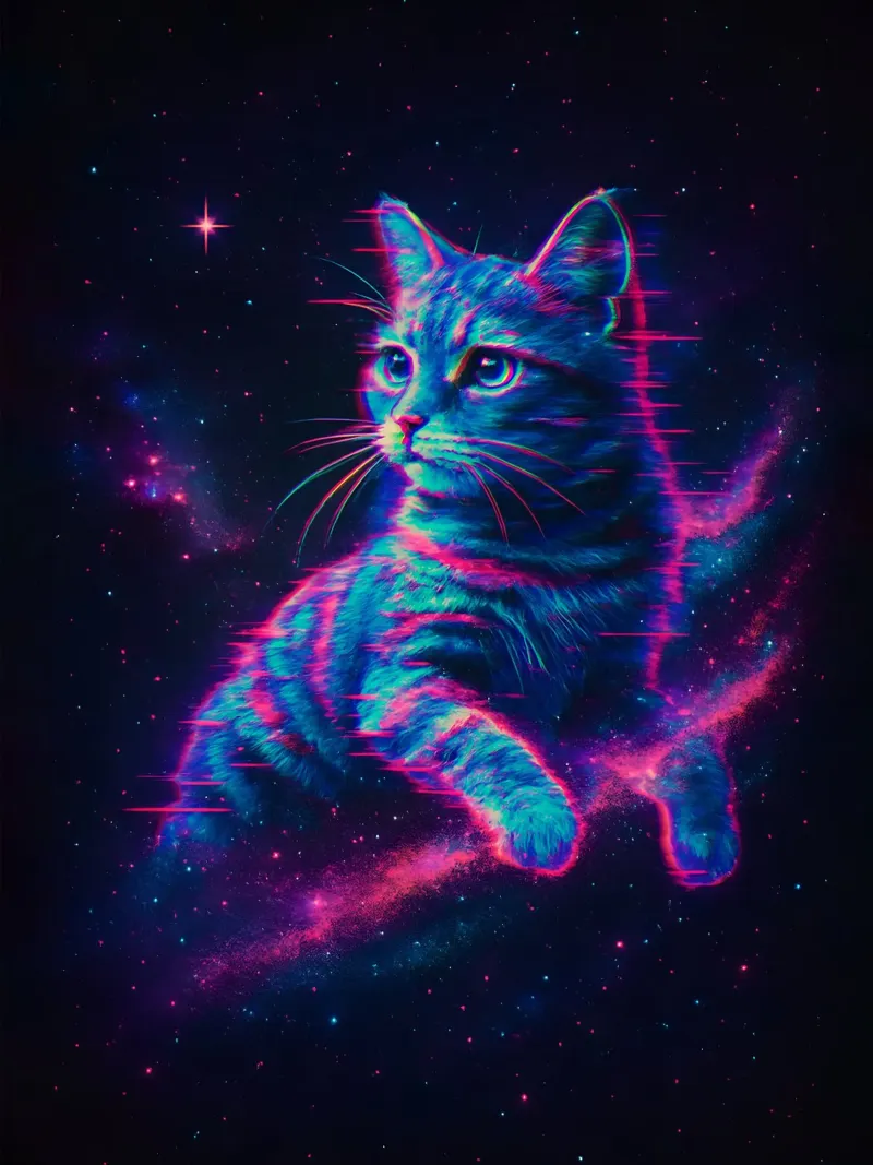 gatto cosmico carta hahnemühle da 🥝 KIWI STORE