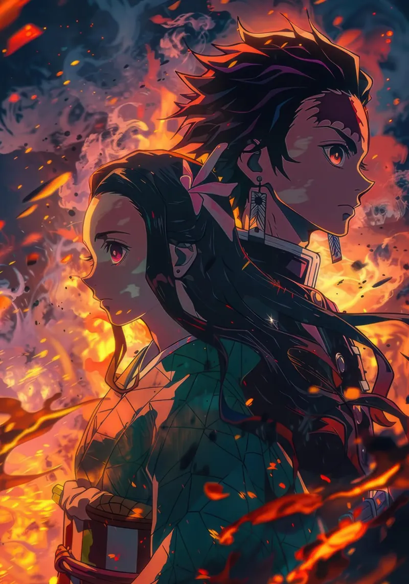 Tanjiro e Nezuko - Uccisore di demoni pellicola backlit da NImenims