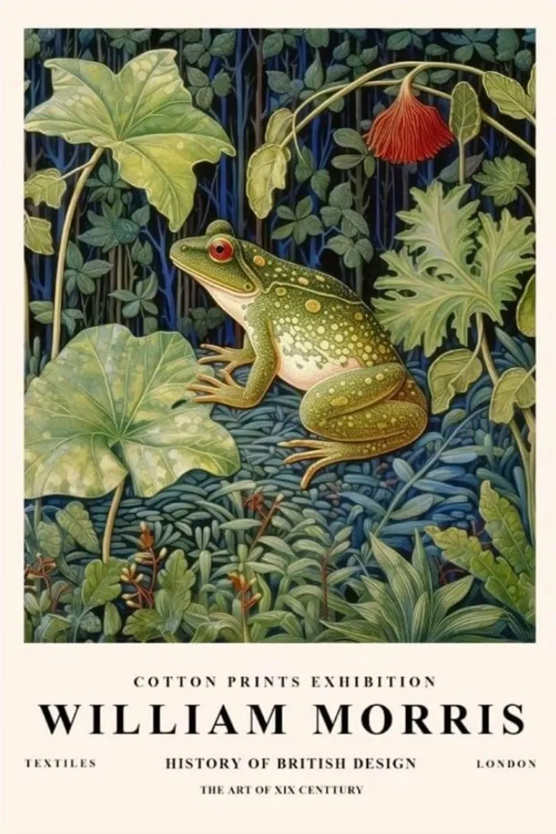 frog in the middle of the forest with leaves canvas by Ropech Shop