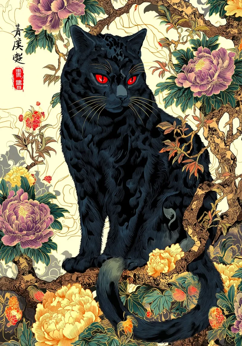 Ukiyo-e Katze Poster von Fleur de Lys