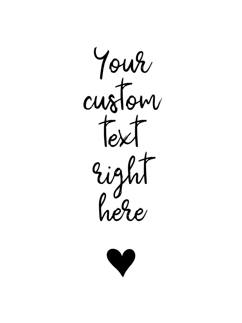 Custom text in black and white with heart Hahnemühle von WORTSPIEL