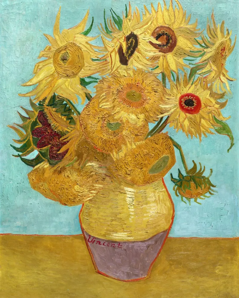 Vaso con dodici girasoli di Vincent van Gogh carta hahnemühle da Classic Art Prints