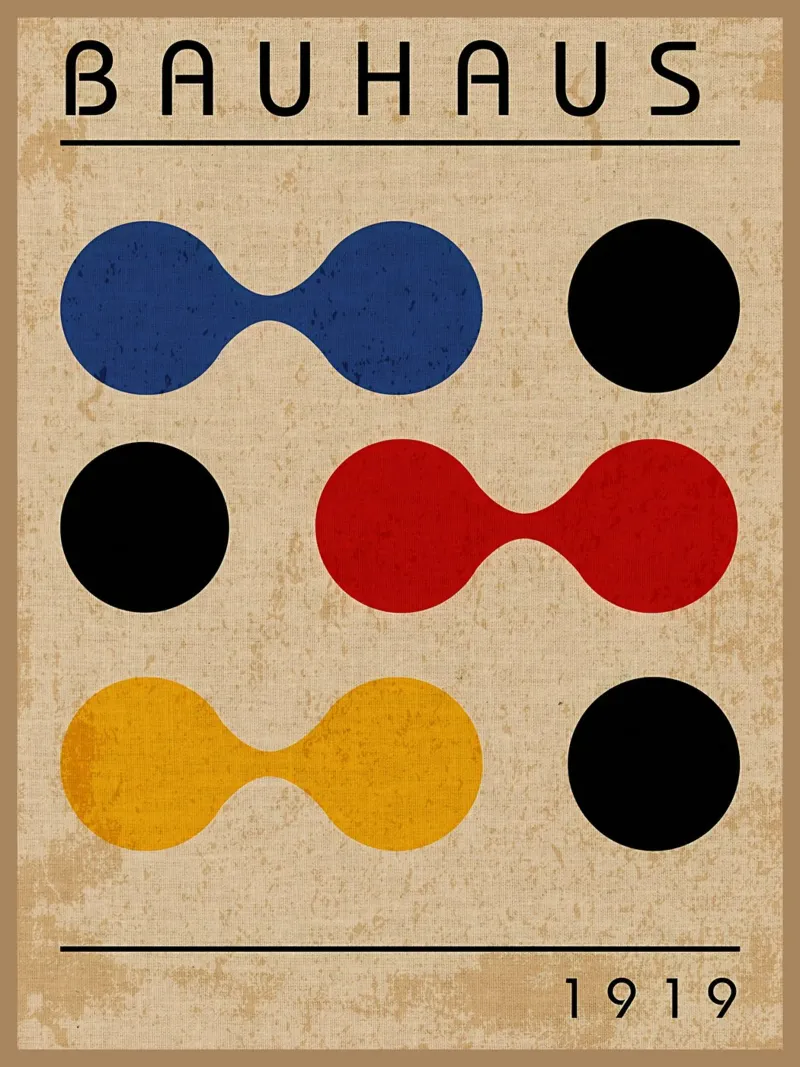 Bauhaus Geometric Art canvas with Floater frame by Edson Studio