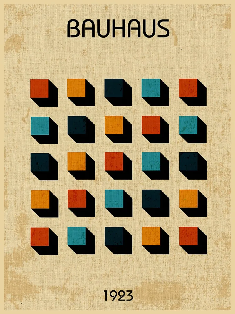 Arte geometrica Bauhaus 1923 poster con telaio in plastica da Edson Studio