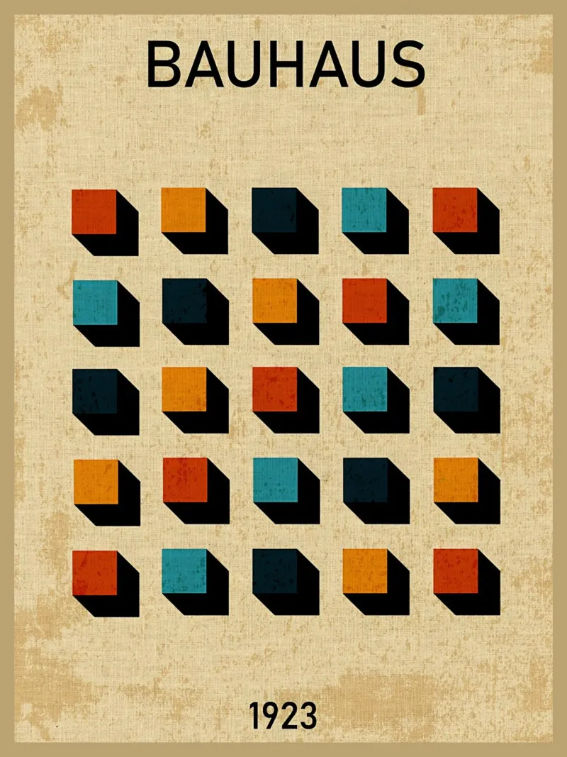 Stampa d'arte geometrica Bauhaus poster con telaio in plastica da Edson Studio