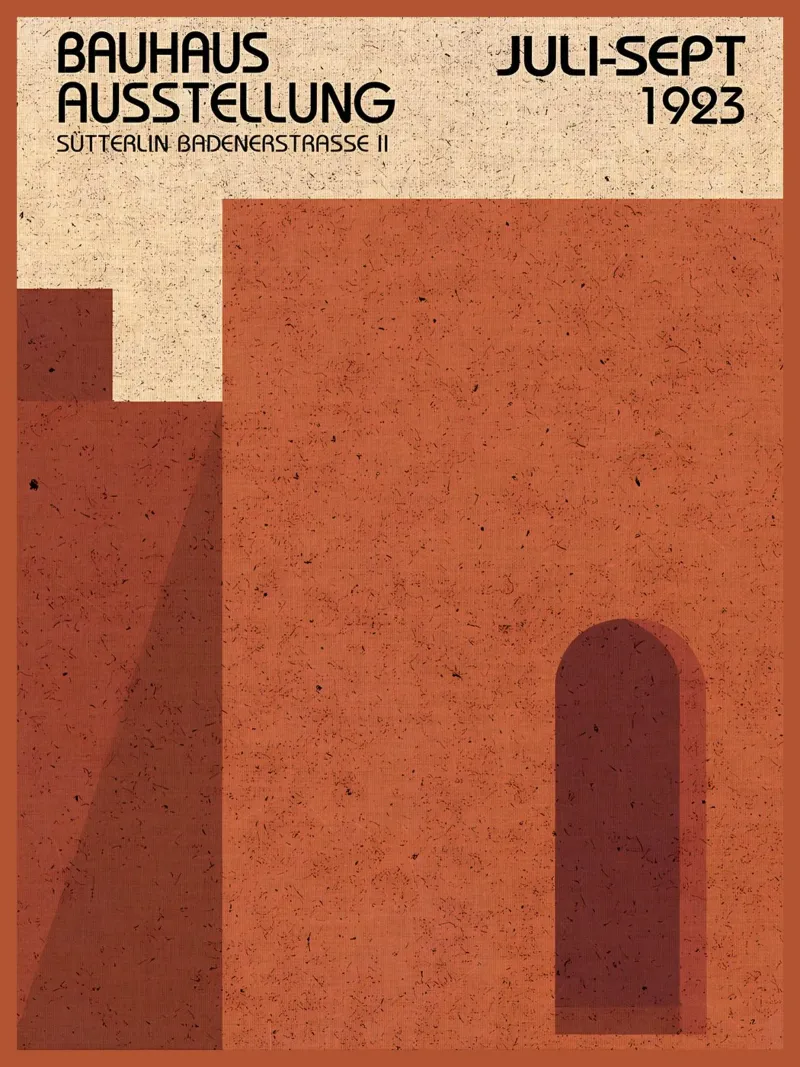 Poster della mostra Bauhaus luglio-settembre pellicola backlit da Shawna Studio