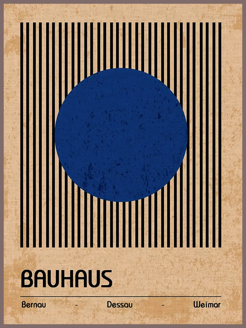 Bauhaus Geometric Art Print poster avec cadre en bois de Edson Studio