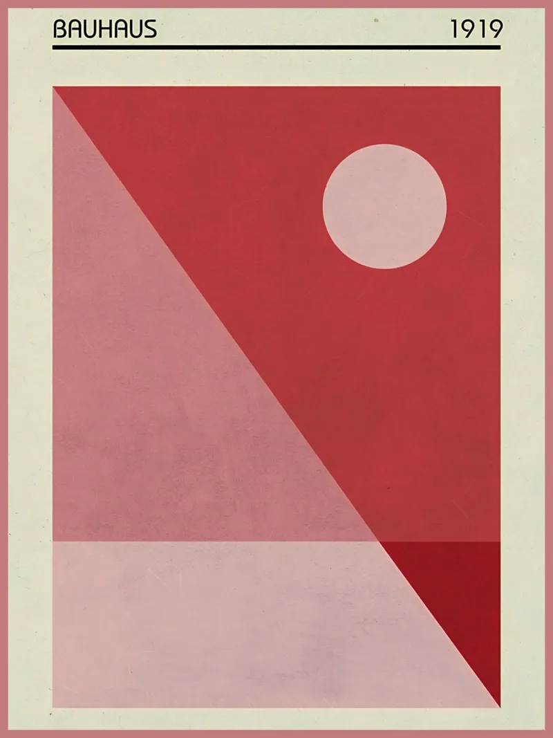 Bauhaus Geometric Art Red 1900 poster de Edson Studio