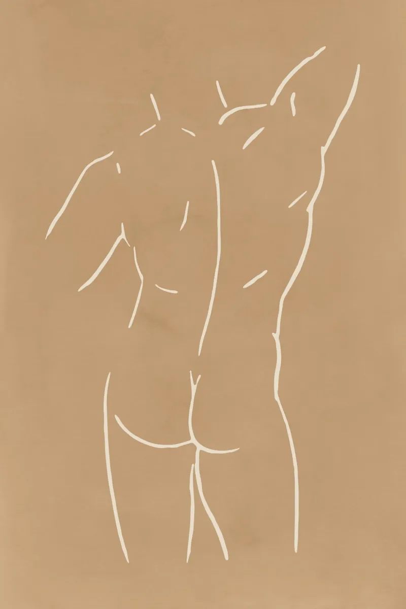 Body Sketch Nº 5 Camel canvas by NouveauPrints