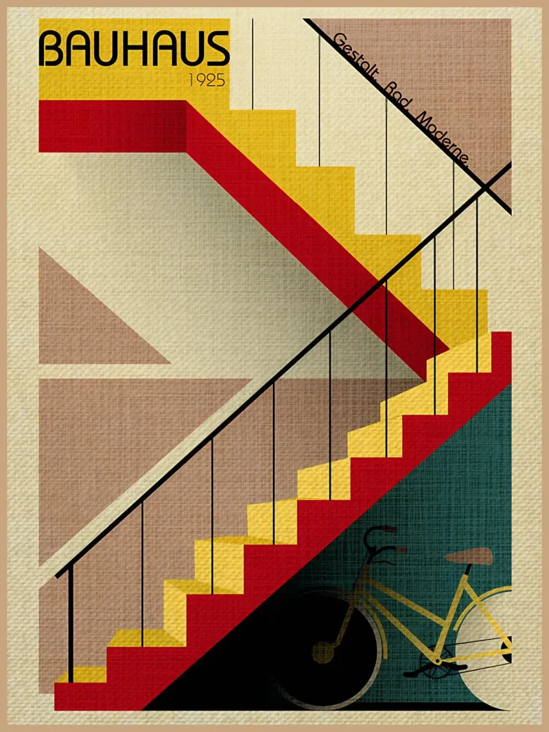 Poster per scale Bauhaus alluminio dibond da CourtneyStudio