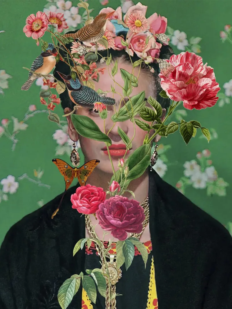 Frida collage art pellicola backlit da edsonramosart