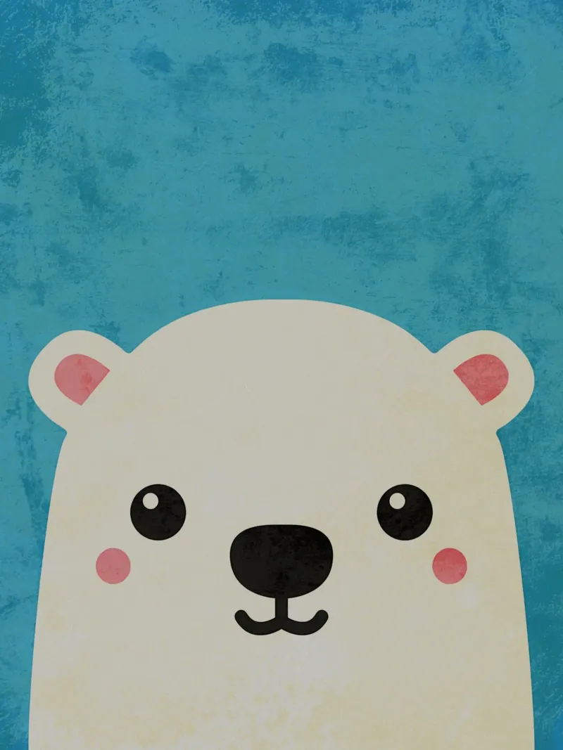 Orso polare a cartoni animati carta hahnemühle da Paul Studio