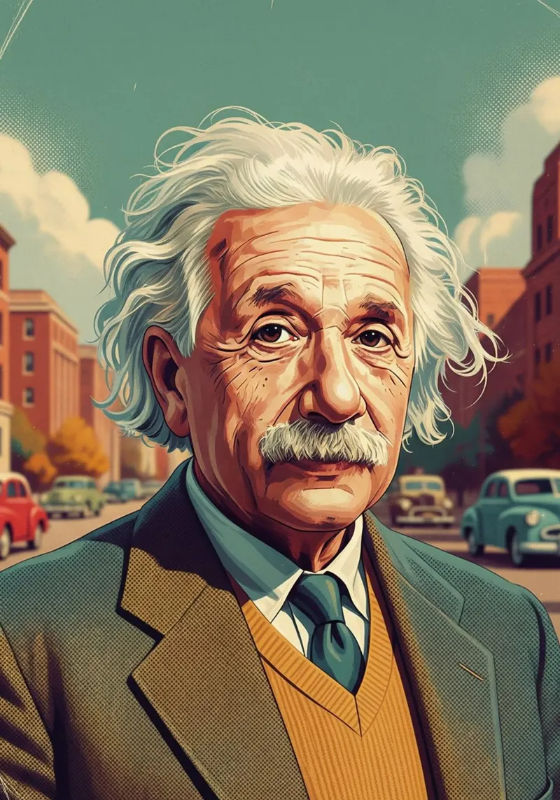 Albert Einstein vintage style pellicola backlit da Lembayung art