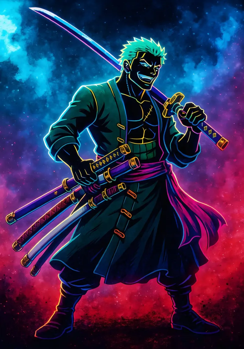Soul Of One piece Roronoa Zoro pellicola backlit da DGSoulheroes